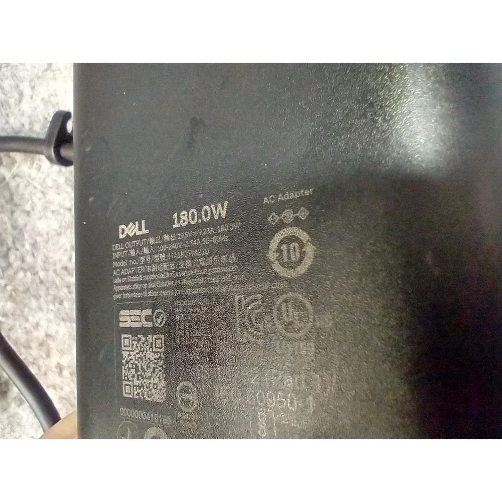 Dell 180W AC Adapter Power Supply 19.5V 9.23A LA180PM210 7.4mm Tip Black